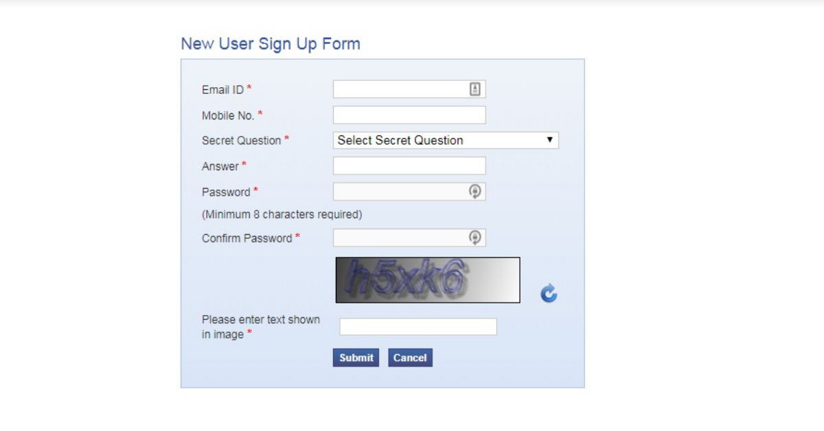 User Sign UP