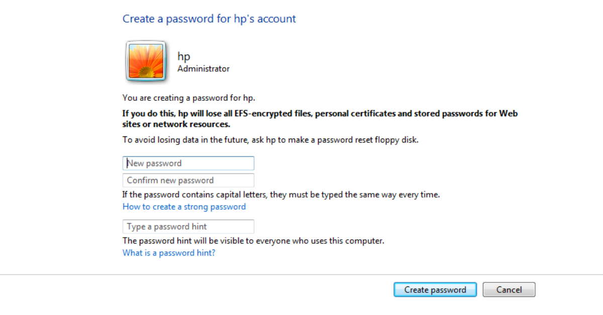 Set Password Option