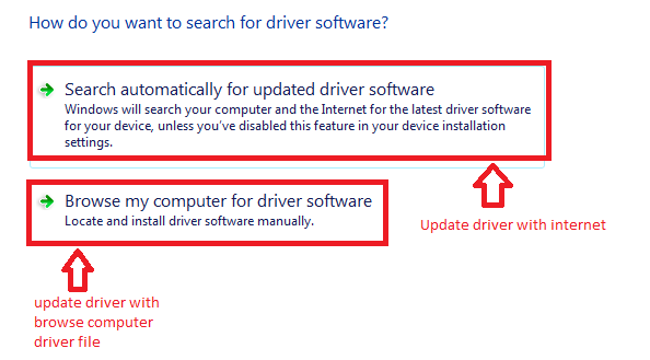 select driver update option