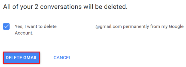 Click on Delete Gmail in hindi