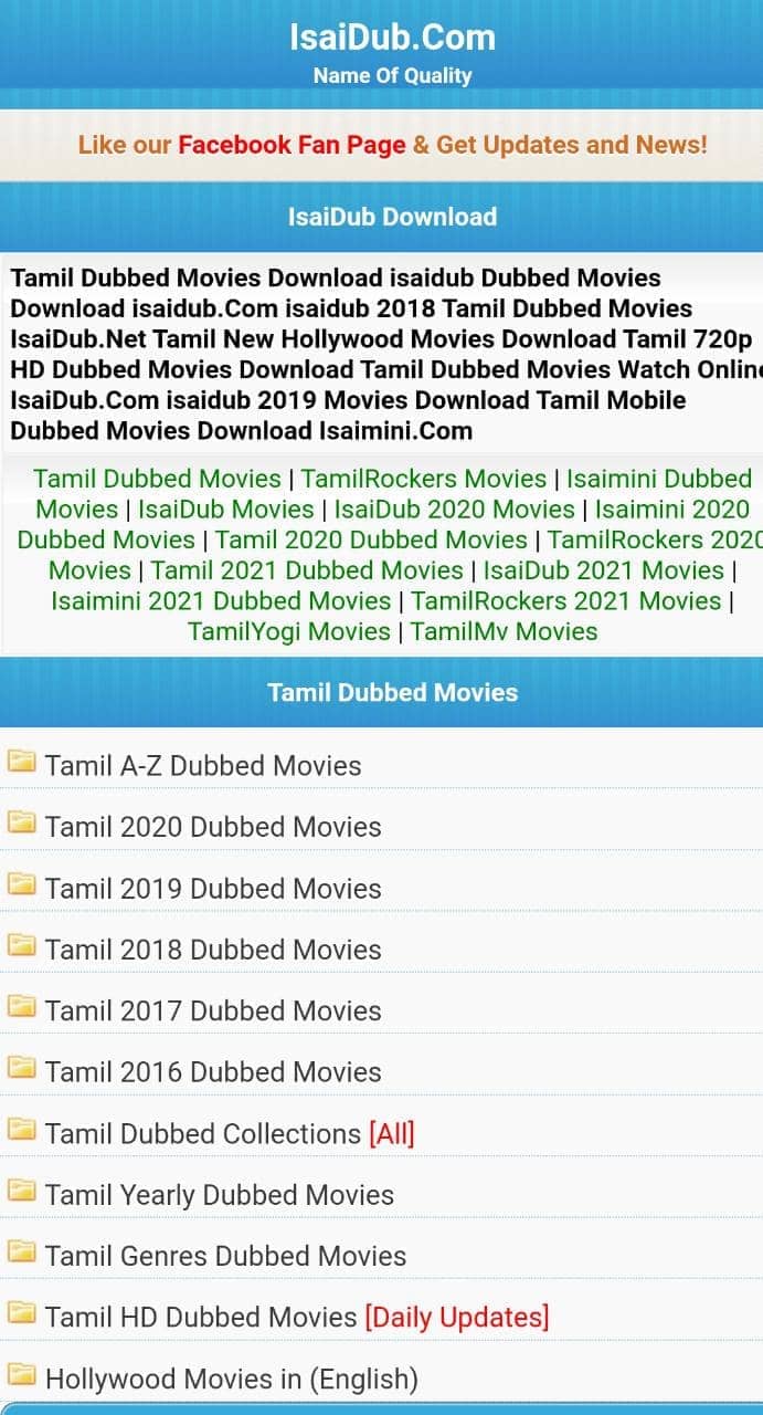 Isaimini tamil dubbed movies