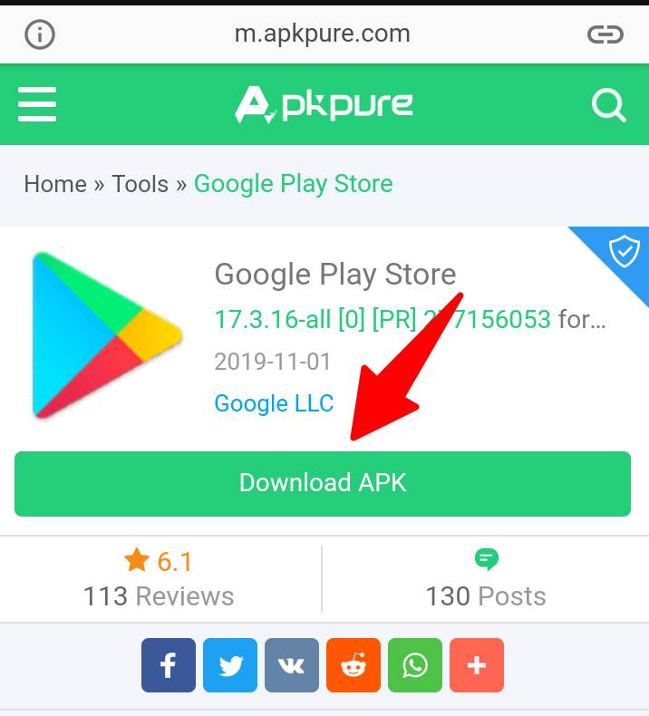 Tap on Google Play Store Download Button