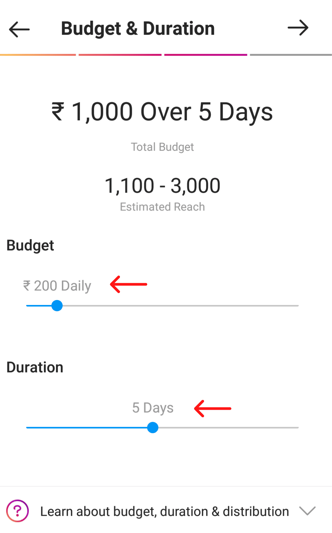 Select Budget and Duration