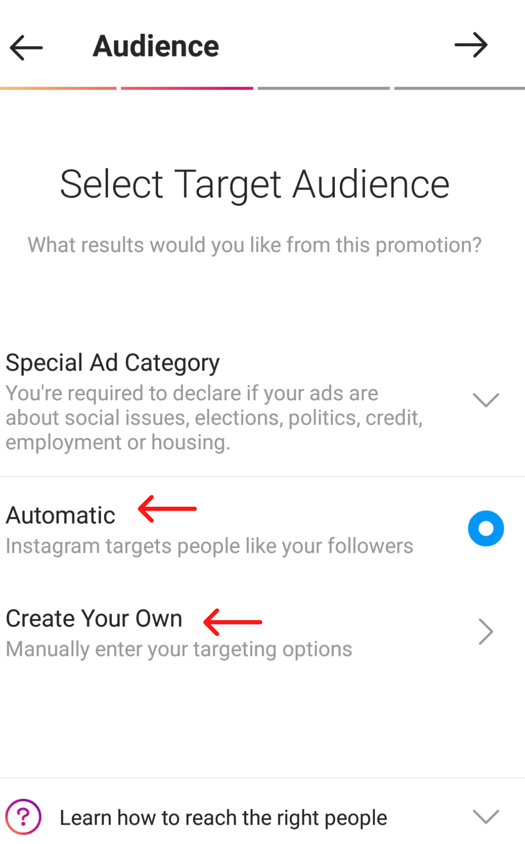 Select Target Audience