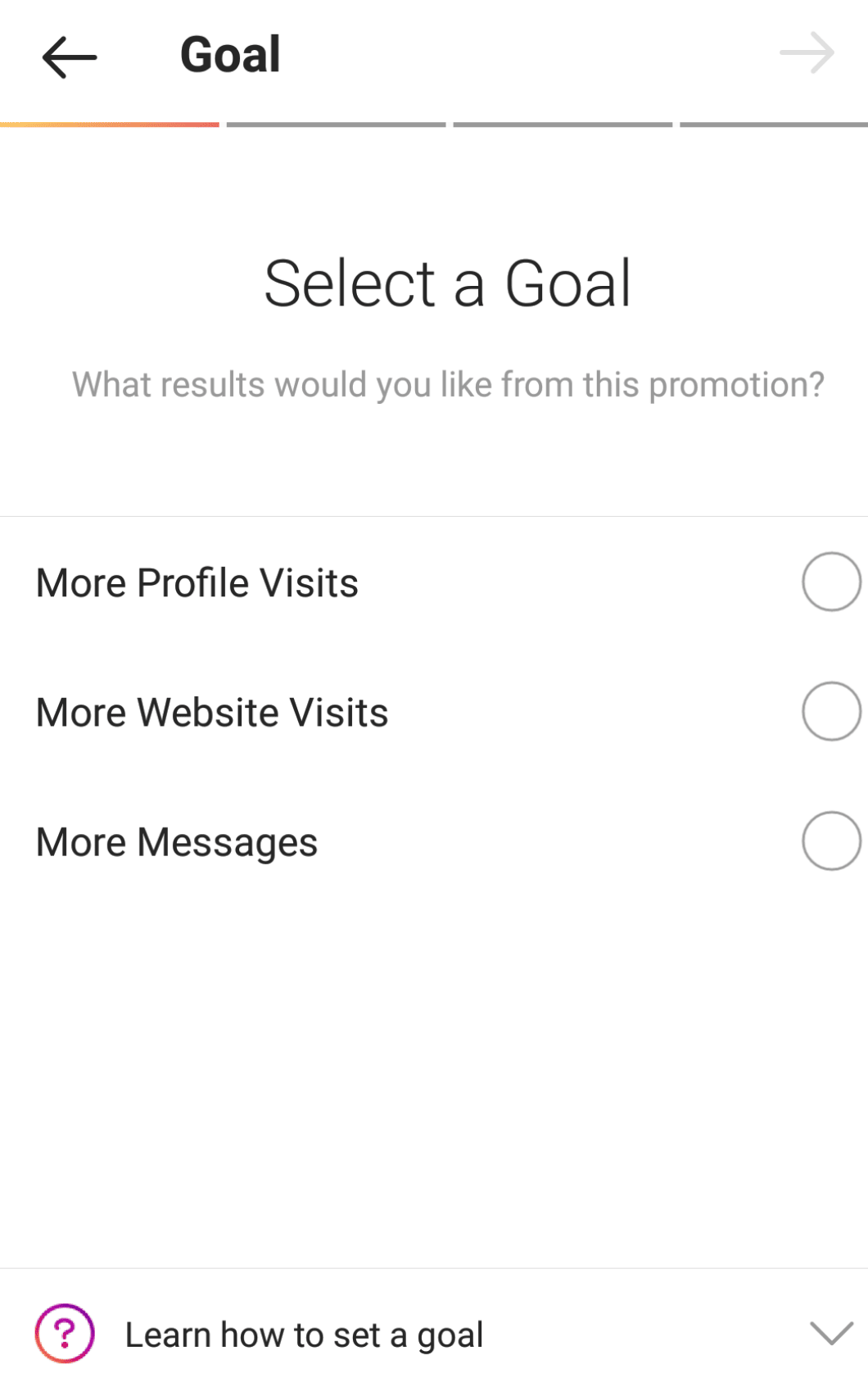 Select a goal