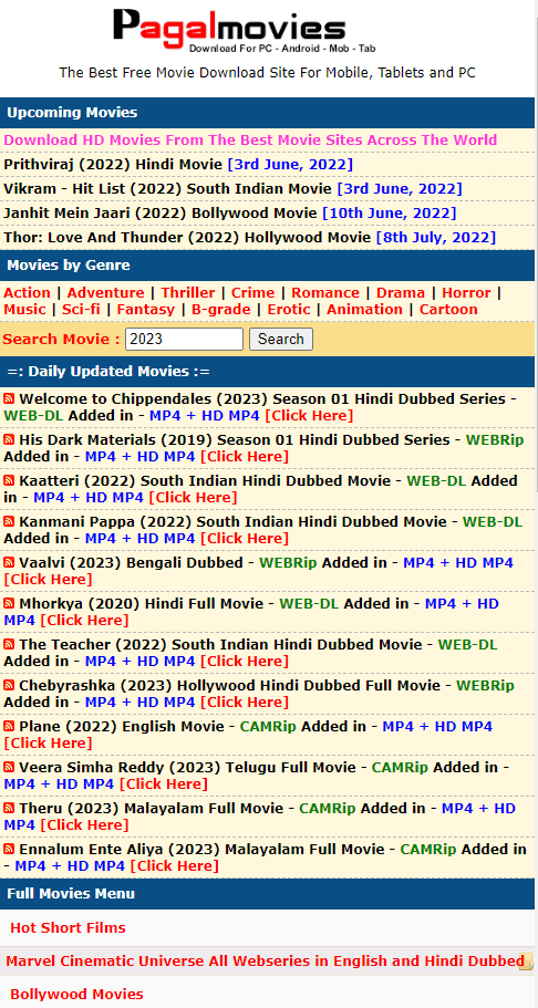 PagalMovies 2023 - Download Latest Bollywood, Hollywood, English Dubbed  Movies In HD